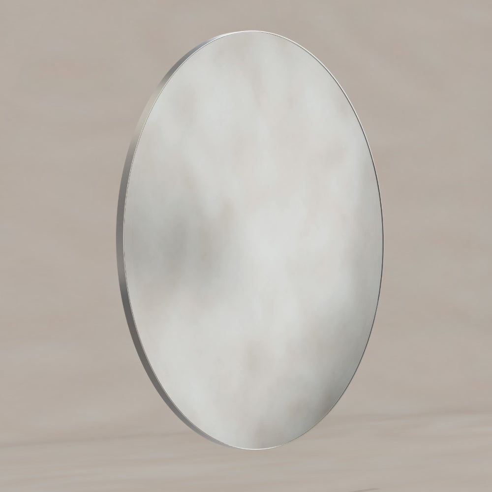 Oslo Round Mirror 100cm Brushed Nickel