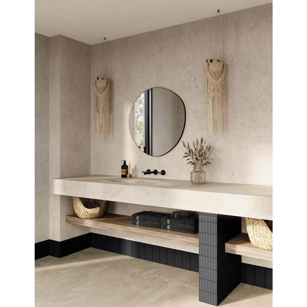 Oslo Organic Mirror 80cm Black