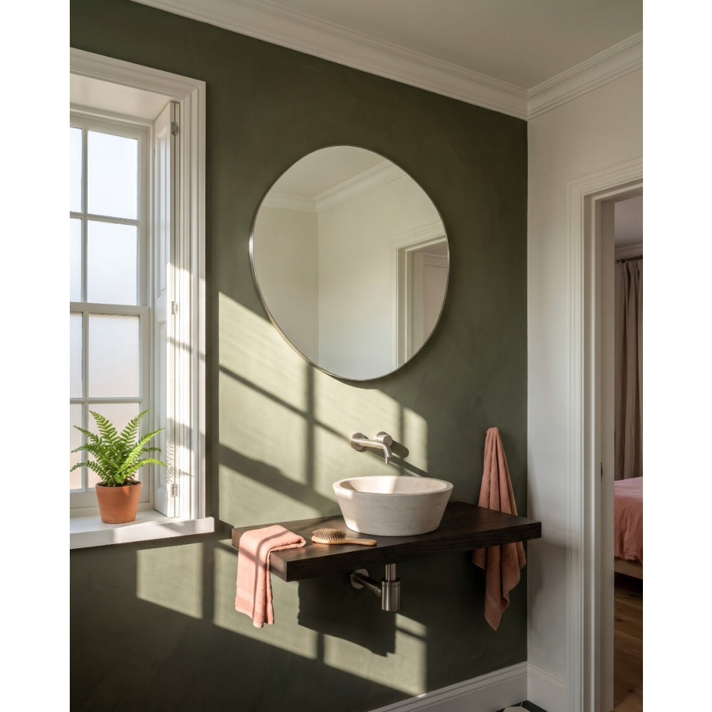 Oslo Organic Mirror 80cm Brushed Nickel