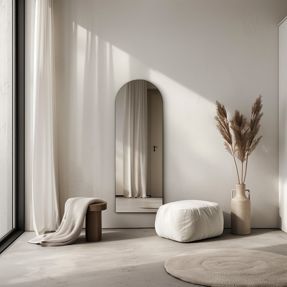 Oslo Arch Mirror 50x140cm Black