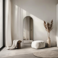 Oslo Arch Mirror 50x140cm Black