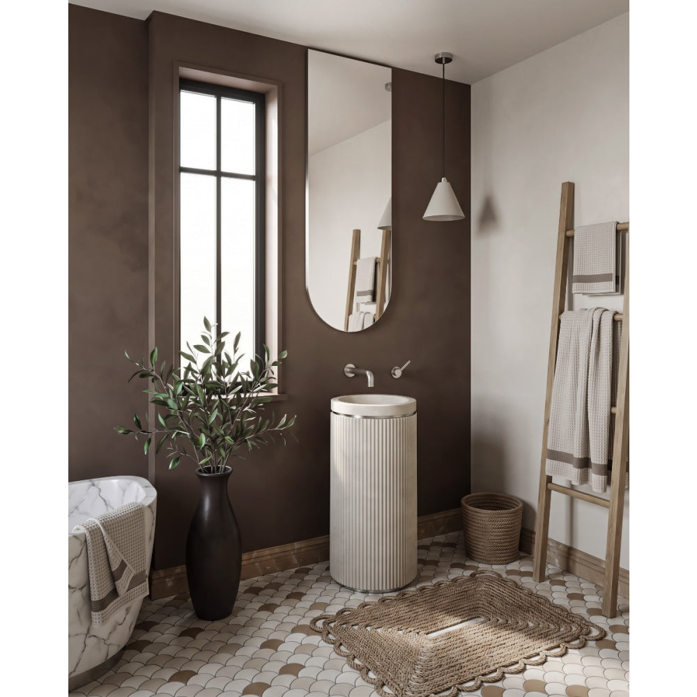 Oslo Arch Mirror 50x140cm Brushed Nickel