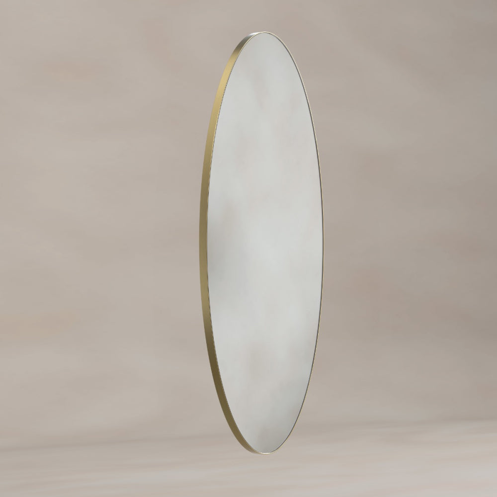 Oslo Oval Mirror 45x100cm - Brushed Brass