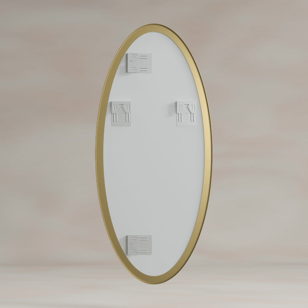 Oslo Oval Mirror 45x100cm - Brushed Brass