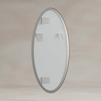 Oslo Oval Mirror 45x100cm - Brushed Nickel
