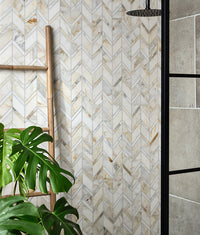 Palazzo Oro Honed Chevron Mosaic Marble 28cm