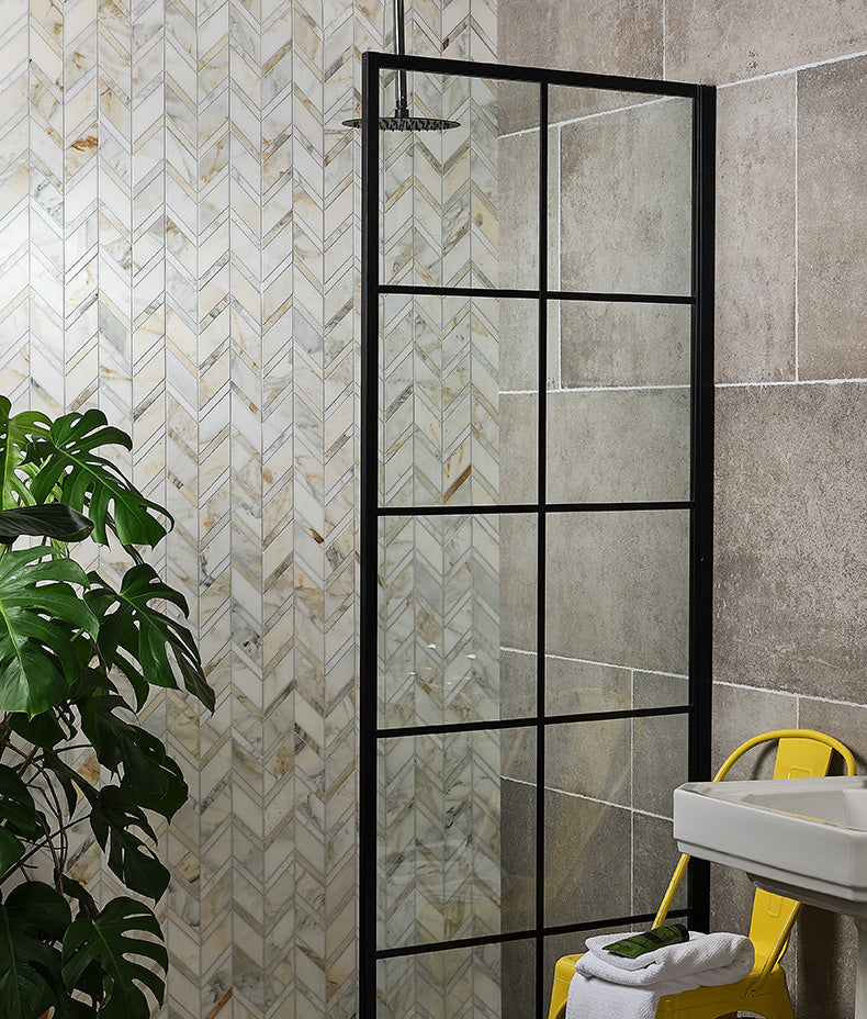 Palazzo Oro Honed Chevron Mosaic Marble 28cm Sample