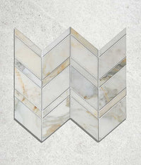 Palazzo Oro Honed Chevron Mosaic Marble 28cm Sample