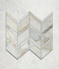 Palazzo Oro Honed Chevron Mosaic Marble 28cm Sample