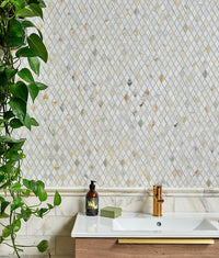 Palazzo Oro Honed Diamond Mosaic Marble 29.5cm Sample