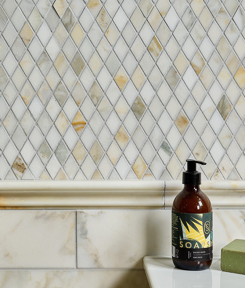 Palazzo Oro Honed Diamond Mosaic Marble 29.5cm Sample