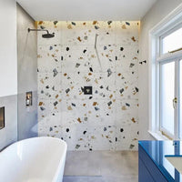 Piazza Porcelain Terrazzo, Geo Pearl, £67.70/ M2 sample Sample Ca Pietra Sample