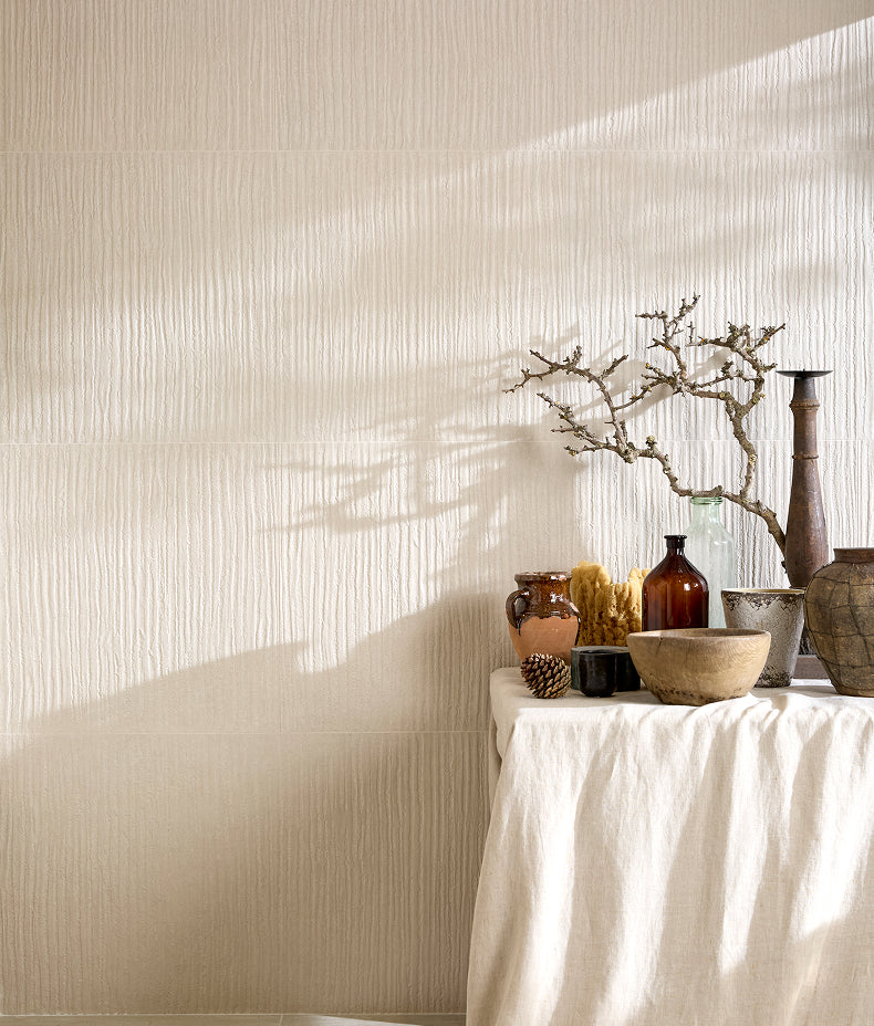 Plastercraft Linea Mano Porcelain Ecru Textured 60x120cm Sample