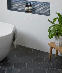 Metropolitan Slate Riven Finish Hexagon 21.5cm