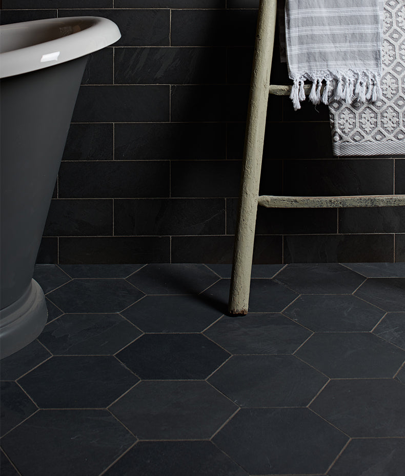 Metropolitan Slate Riven Finish Hexagon 21.5cm