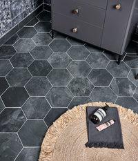 Metropolitan Slate Riven Finish Hexagon 21.5cm Sample