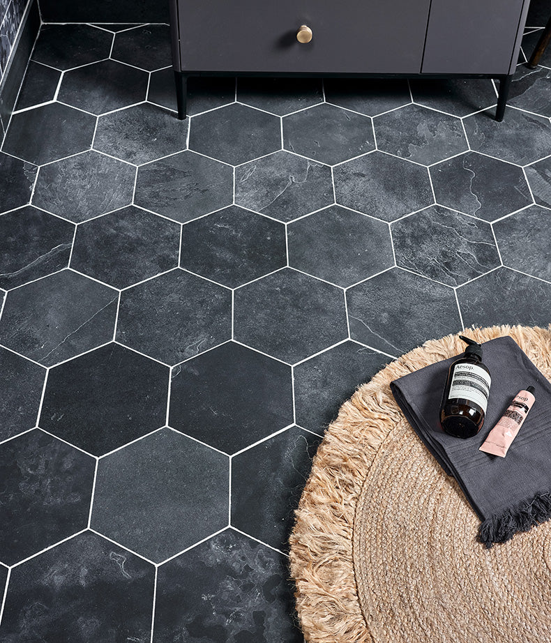 Metropolitan Slate Riven Finish Hexagon 21.5cm Sample