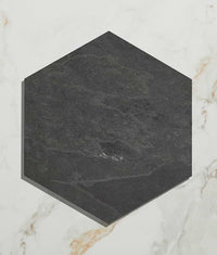 Metropolitan Slate Riven Finish Hexagon 21.5cm Sample