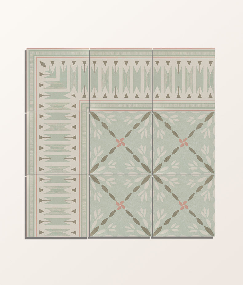 Aventuras Ziggy Border Olive Porcelain 15x15cm