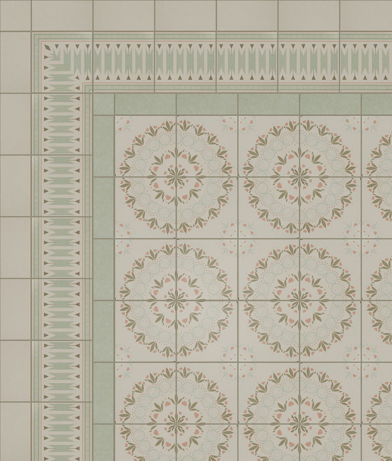 Aventuras Ziggy Border Olive Porcelain 15x15cm Sample