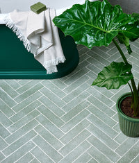 Reform Composite Stone Tumbled Leaf Green 6x25cm Sample