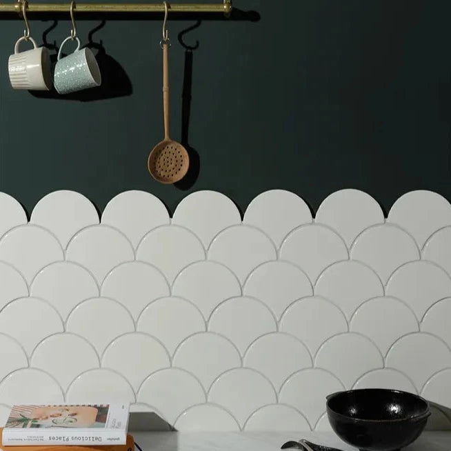 Riverland's Scales Decorative, Chalk Stream, £198.13/ M2 Decorative Tiles White Tile Ca Pietra