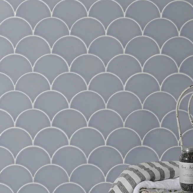 Riverland's Scales Decorative, Sky, £198.13/ M2 Blue Tile Decorative Tiles Ca Pietra