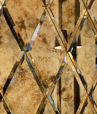 Rococo Glass Mirror Diamond Brass 12.5x25cm Sample