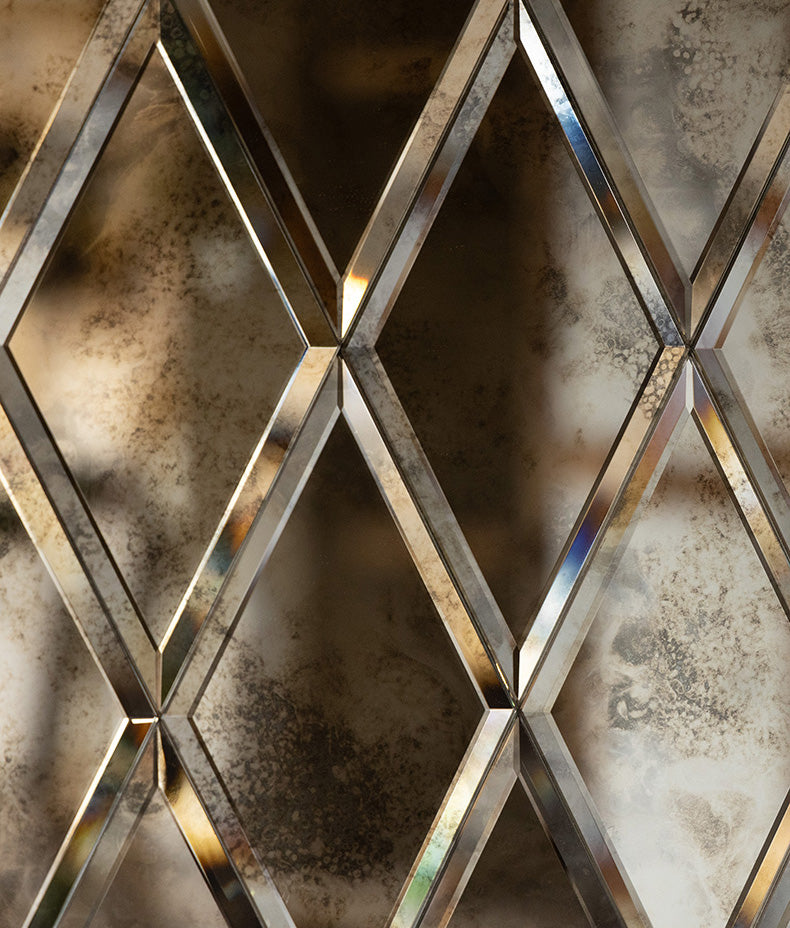 Rococo Glass Mirror Diamond Mercury 12.5x25cm