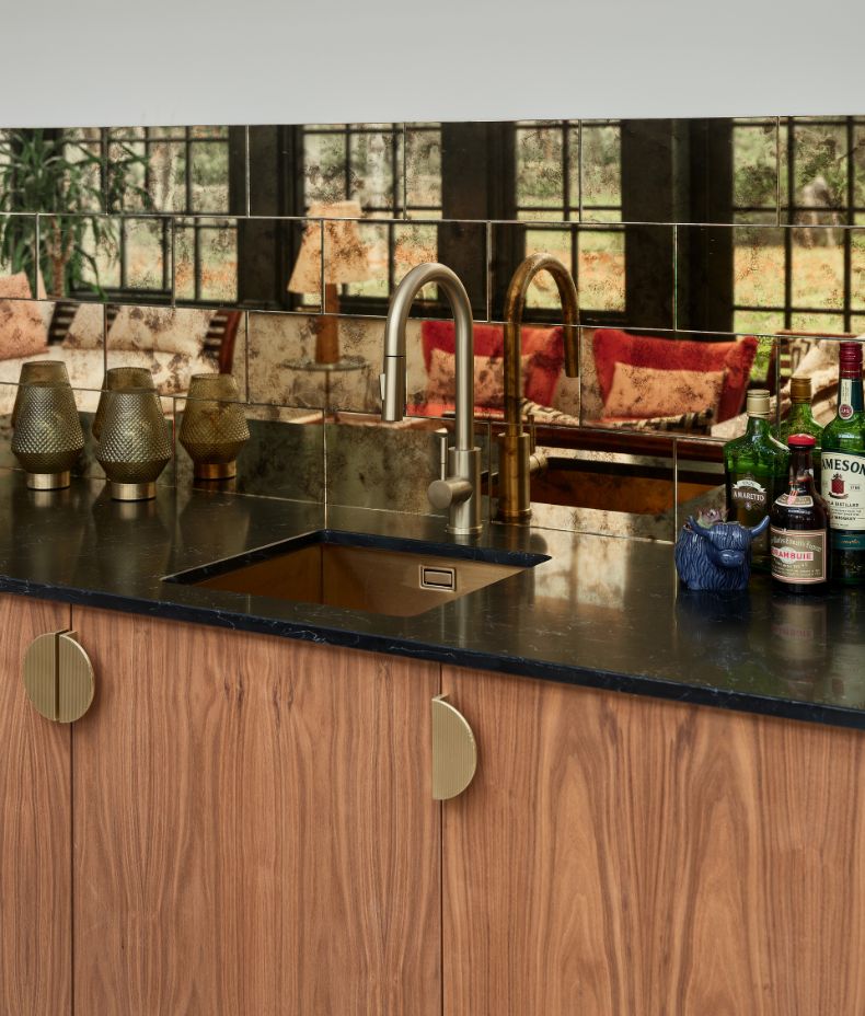 Rococo Glass Mirror Brass 30cm Sample