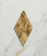 Rococo Glass Mirror Diamond Brass 12.5x25cm Sample