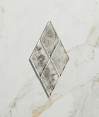 Rococo Glass Mirror Diamond Mercury 12.5x25cm