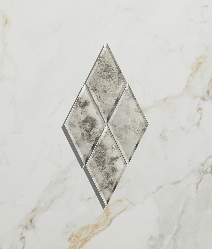 Rococo Glass Mirror Diamond Mercury 12.5x25cm Sample