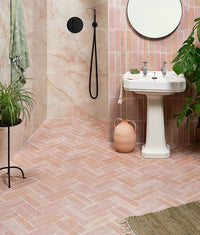 Reform Composite Stone Tumbled Salmon Pink 6x25cm