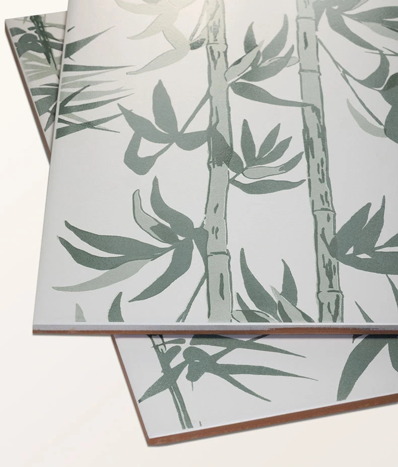 Silk Screen Ceramic Lantau Bamboo Smoke Green 33.3x55cm