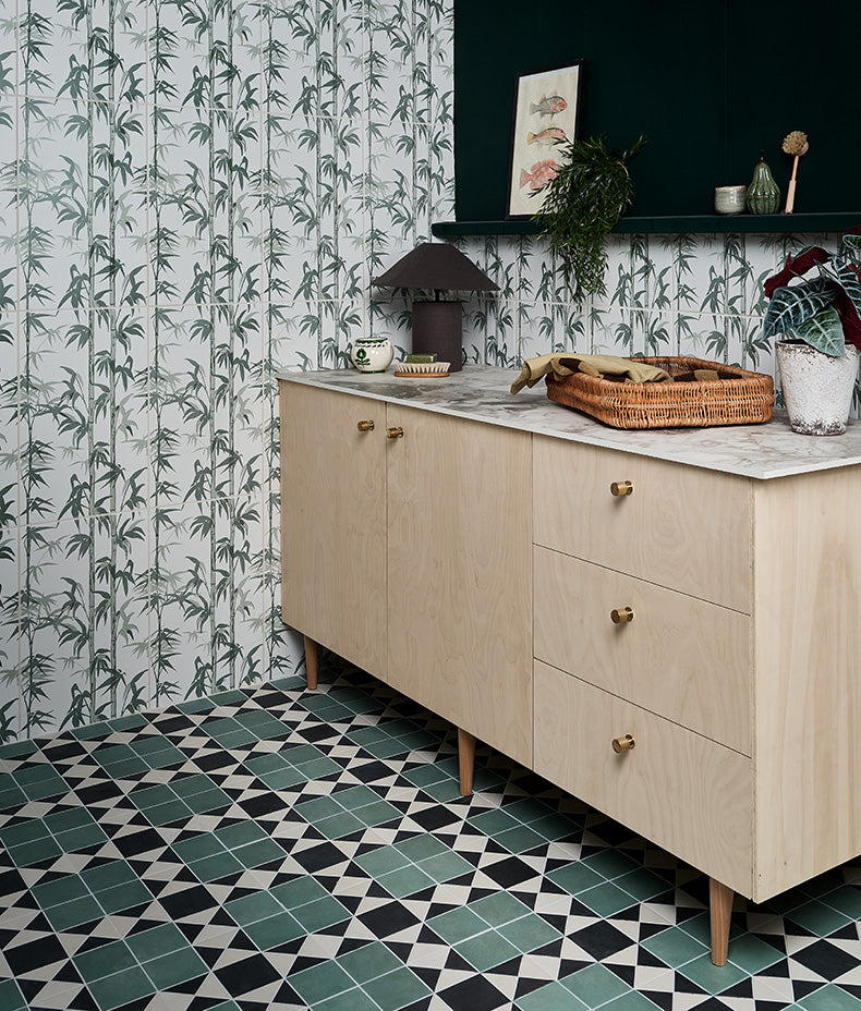 Victorian Style™ Porcelain Finchley Pattern Forest Green 28x28cm Sample
