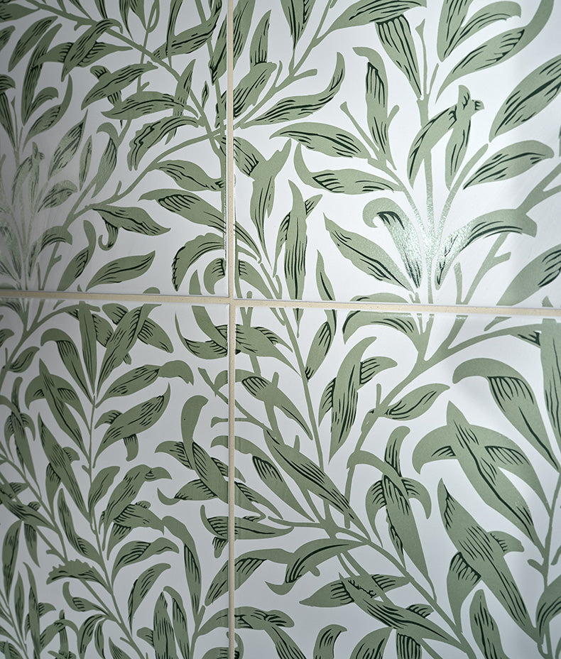 Silk Screen Ceramic Willow Cottage Spring Leaf 33.3x55cm