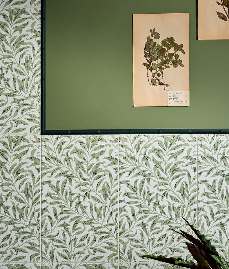 Silk Screen Ceramic Willow Cottage Spring Leaf 33.3x55cm Sample