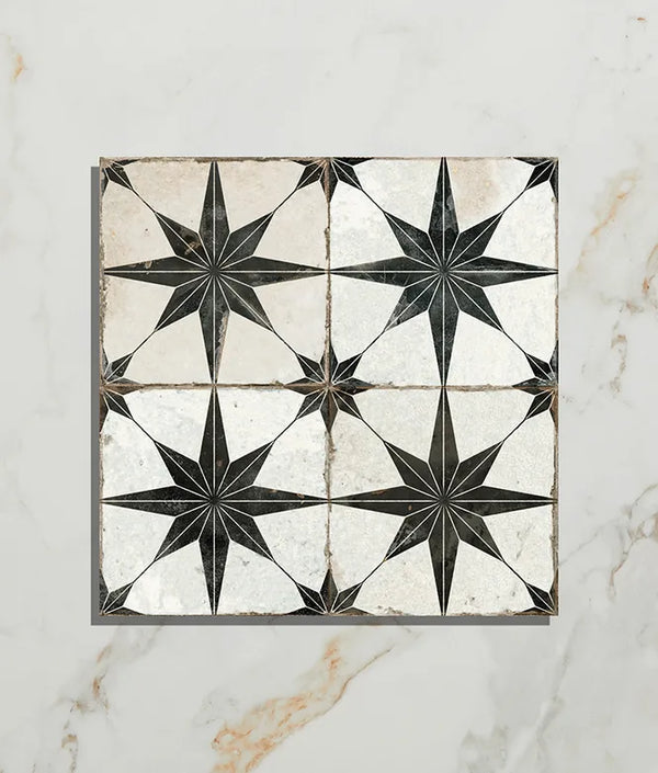 Spitalfields Ceramic Retro Star, four colours, £52.50/M2 - Blackman Rowe