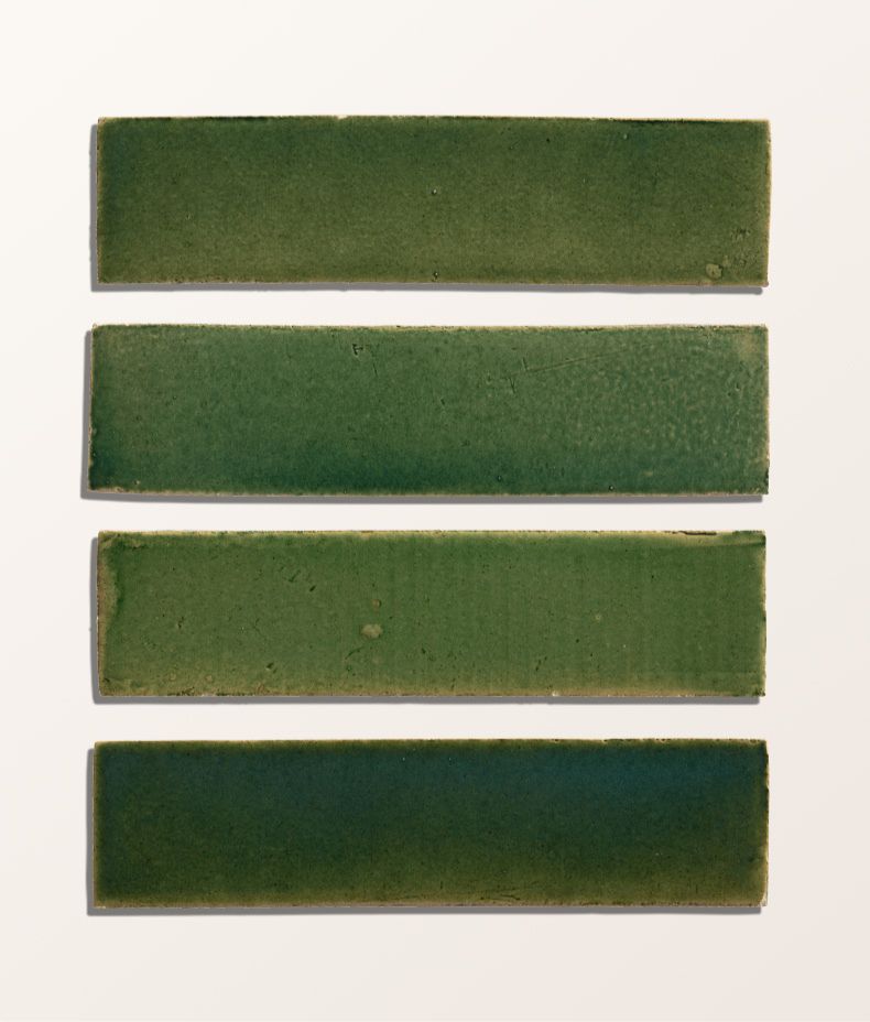 Stone Glaze Ceramic British Green Gloss Brick 5x20cm