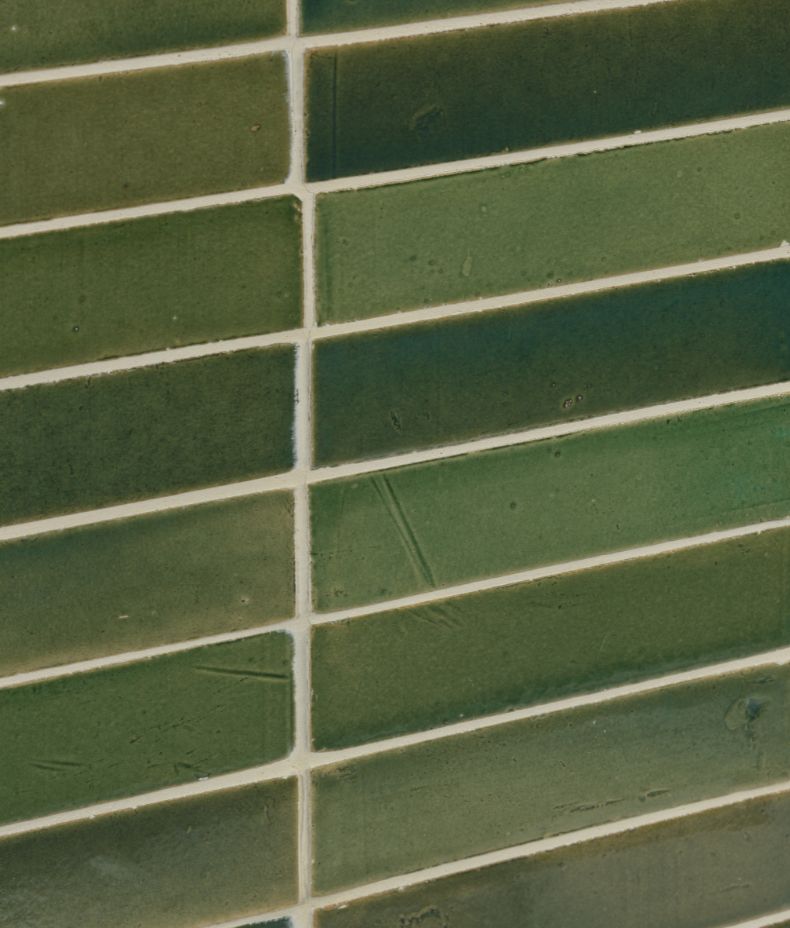 Stone Glaze Ceramic British Green Gloss Brick 5x20cm