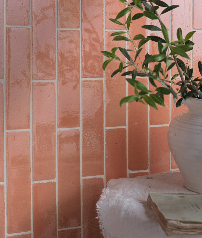 Stone Glaze Ceramic Blossom Gloss Brick 5x20cm Sample