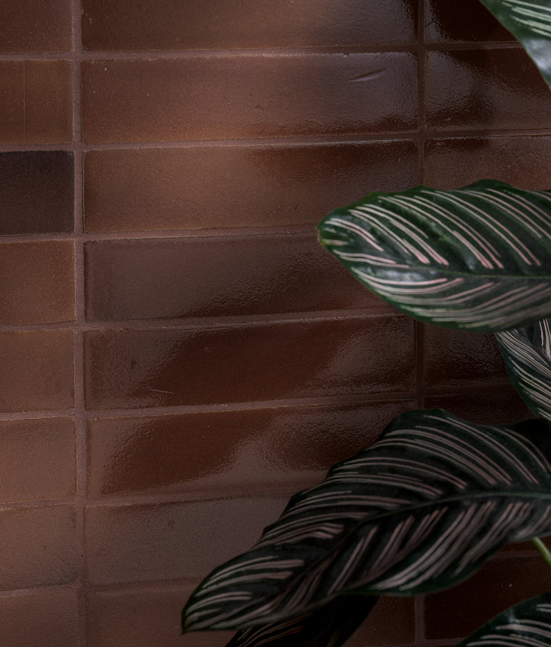 Stone Glaze Ceramic Cola Gloss Brick 5x20cm