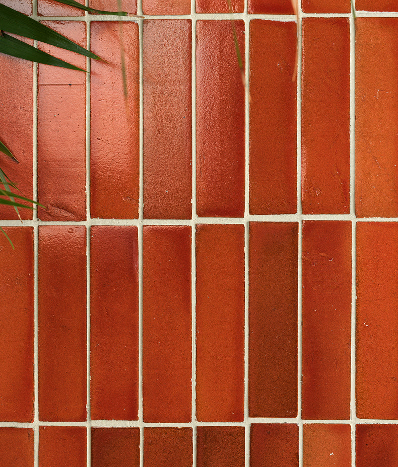 Stone Glaze Ceramic Imperial Red Gloss Brick 5x20cm Sample
