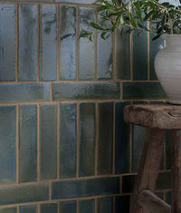 Stone Glaze Ceramic Winter Pond Gloss Brick 5x20cm Sample