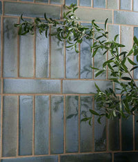 Stone Glaze Ceramic Winter Pond Gloss Brick 5x20cm Sample