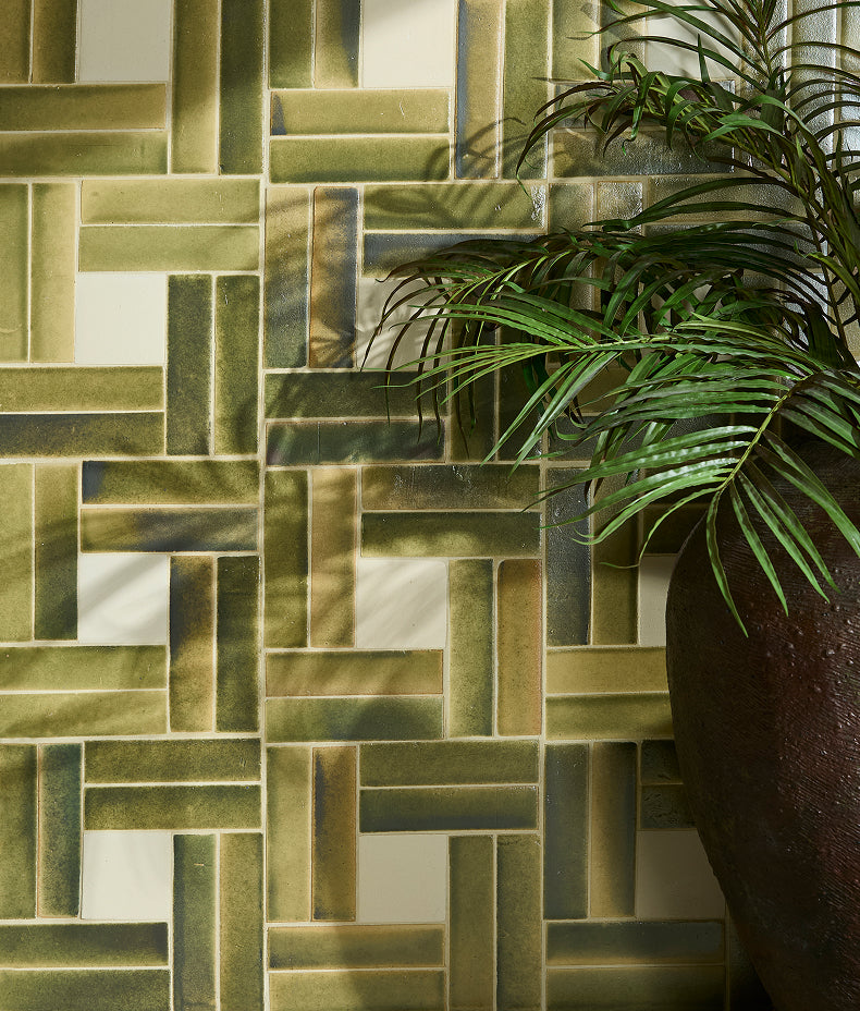 Stone Glaze Ceramic Lemongrass Gloss Brick 5x20cm Sample
