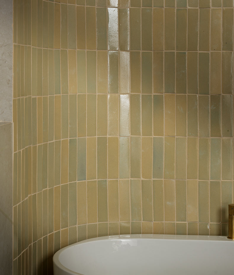 Stone Glaze Ceramic Chambray Gloss Brick 5x20cm