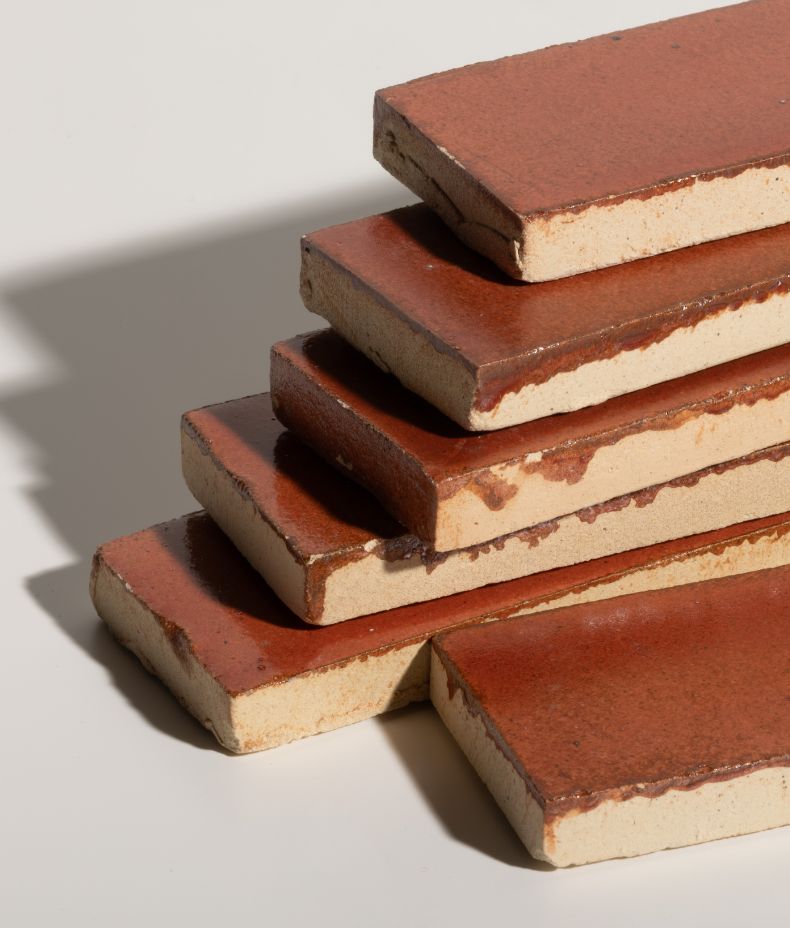 Stone Glaze Ceramic Imperial Red Gloss Brick 5x20cm Sample