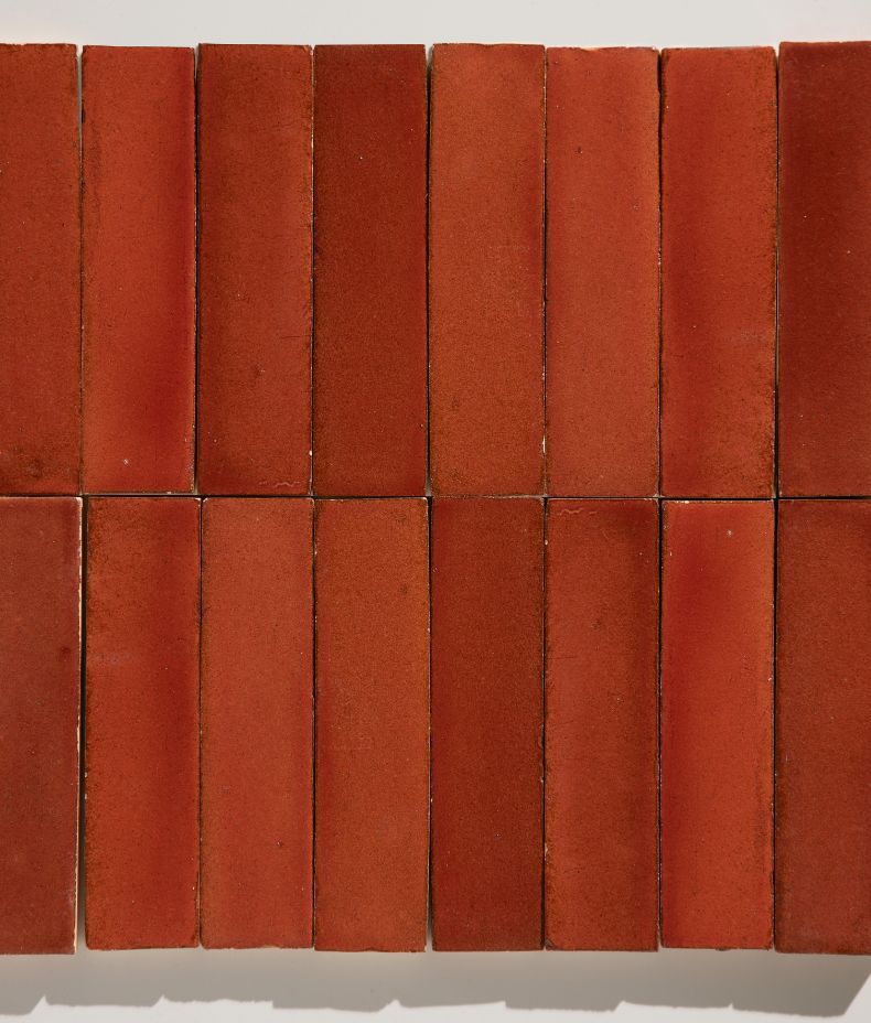 Stone Glaze Ceramic Imperial Red Gloss Brick 5x20cm Sample